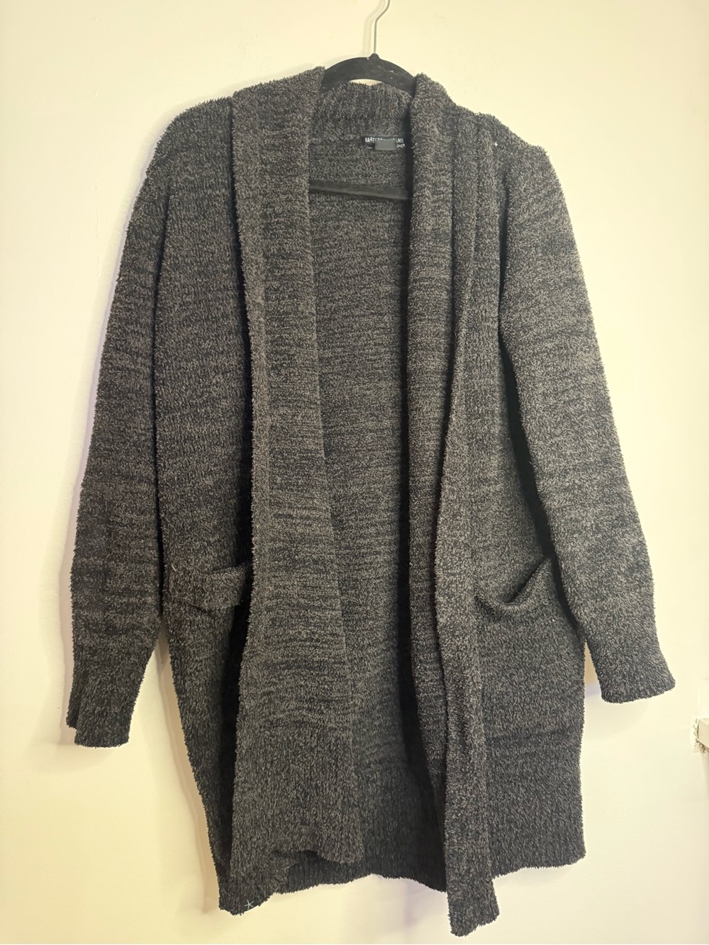 Barefoot Dreams CozyChic® Plush Cardigan in Dark Charcoal